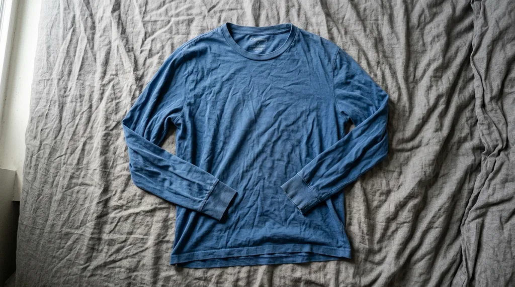 Flat lay of cotton shirt