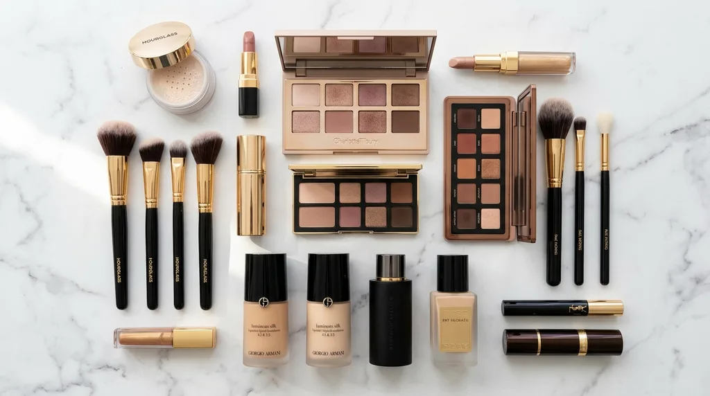 Beauty marketplace listing workspace with title, bullets, description and keyword fields
