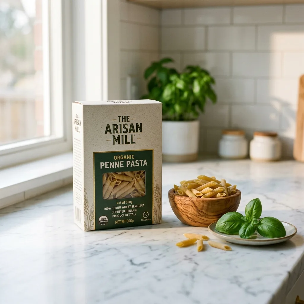 Packaged food product pack-shot generated by 24.online