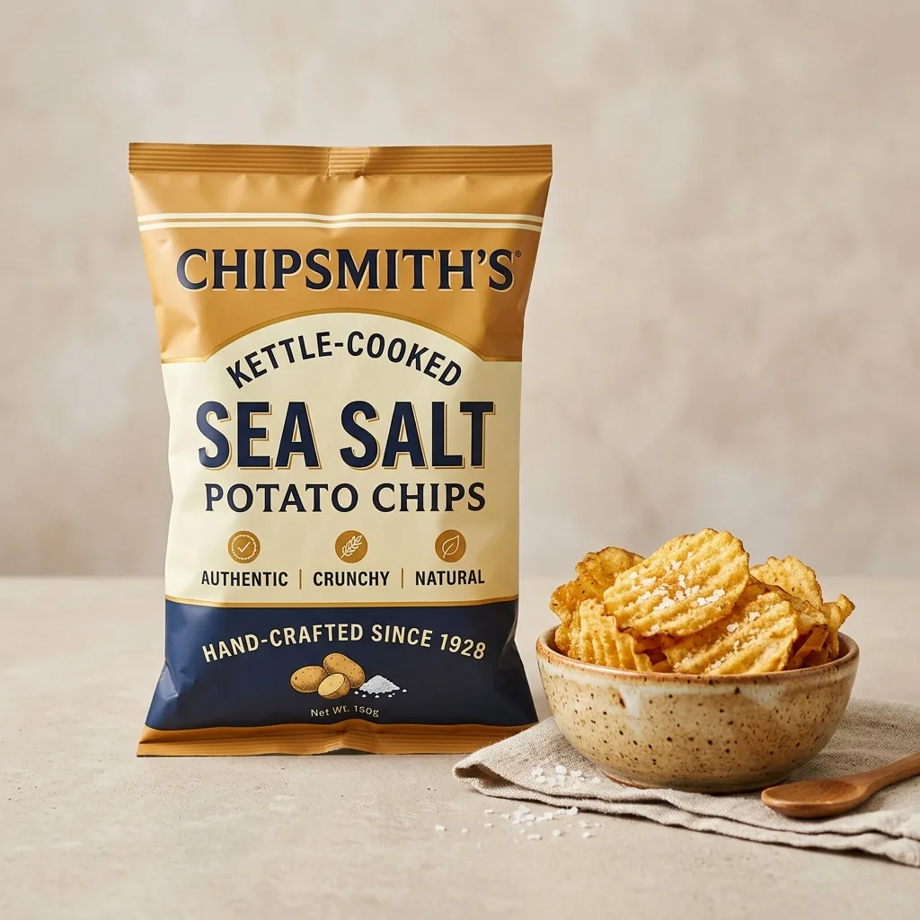 Snack product pack-shot with flavor variant grid