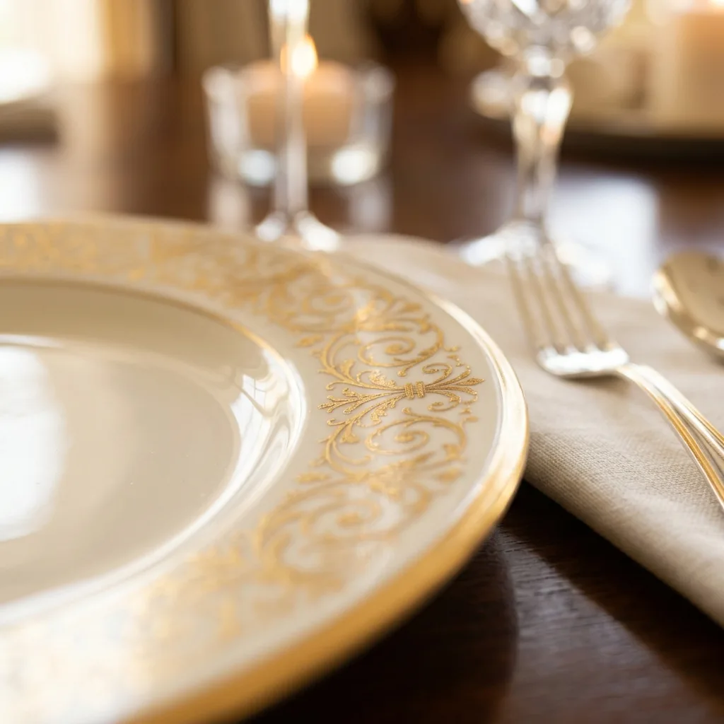 Luxury tableware porcelain detail