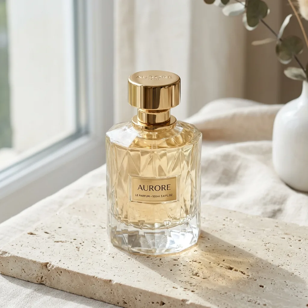 Luxury perfume bottle with packaging