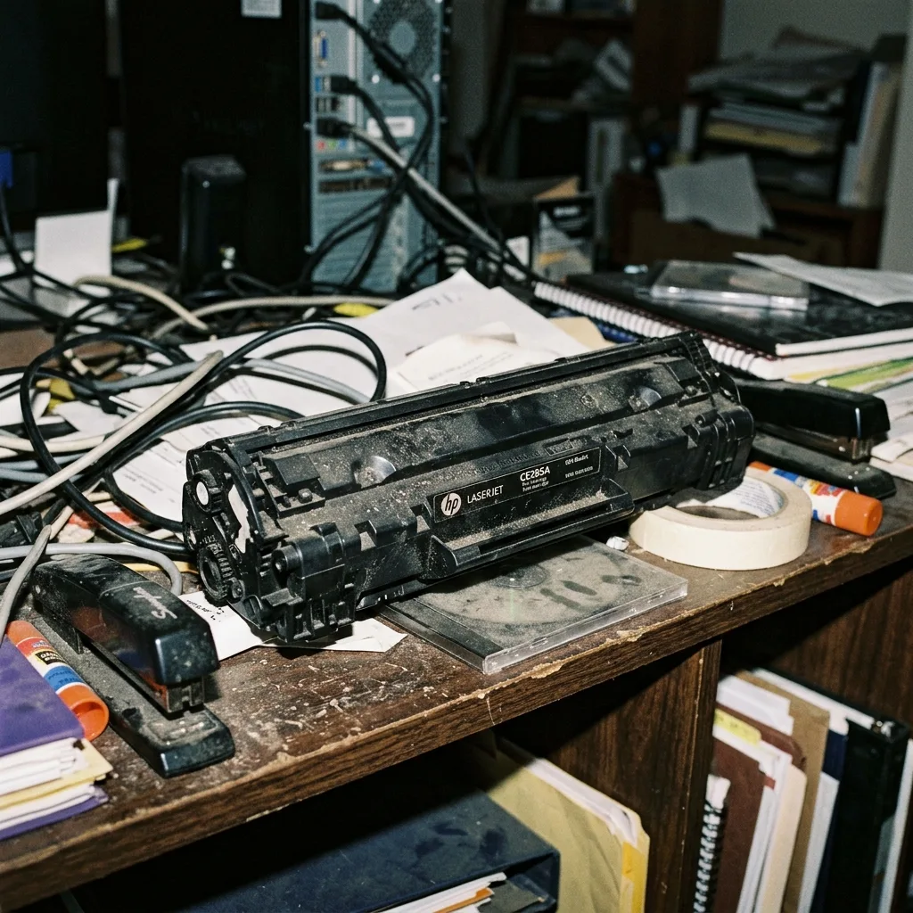 Before optimization — dim photo of ink toner cartridge, Office Supplies Ink & Toner category