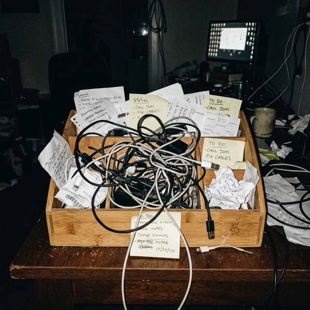 Before optimization — cluttered desk organizer photo, Office Supplies Desk Organization category
