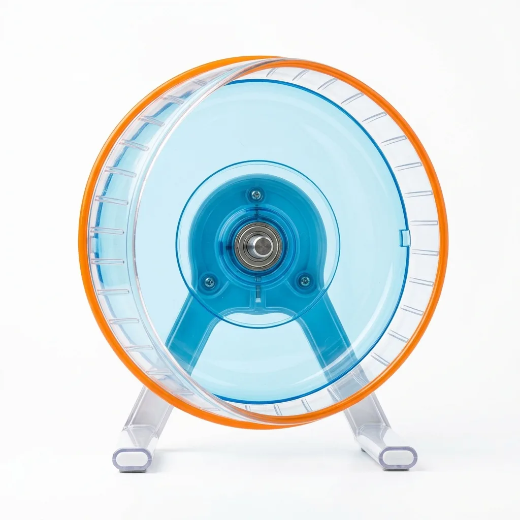 Studio photo of a hamster wheel on white background