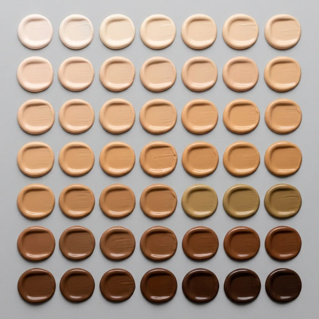 Swatch grid of beauty shades for marketplace gallery