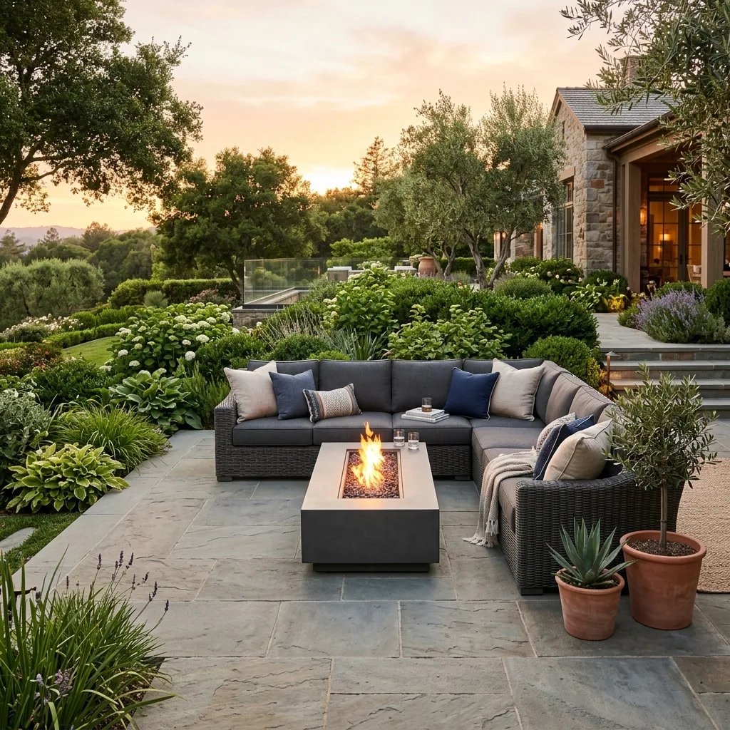 Outdoor patio furniture setup