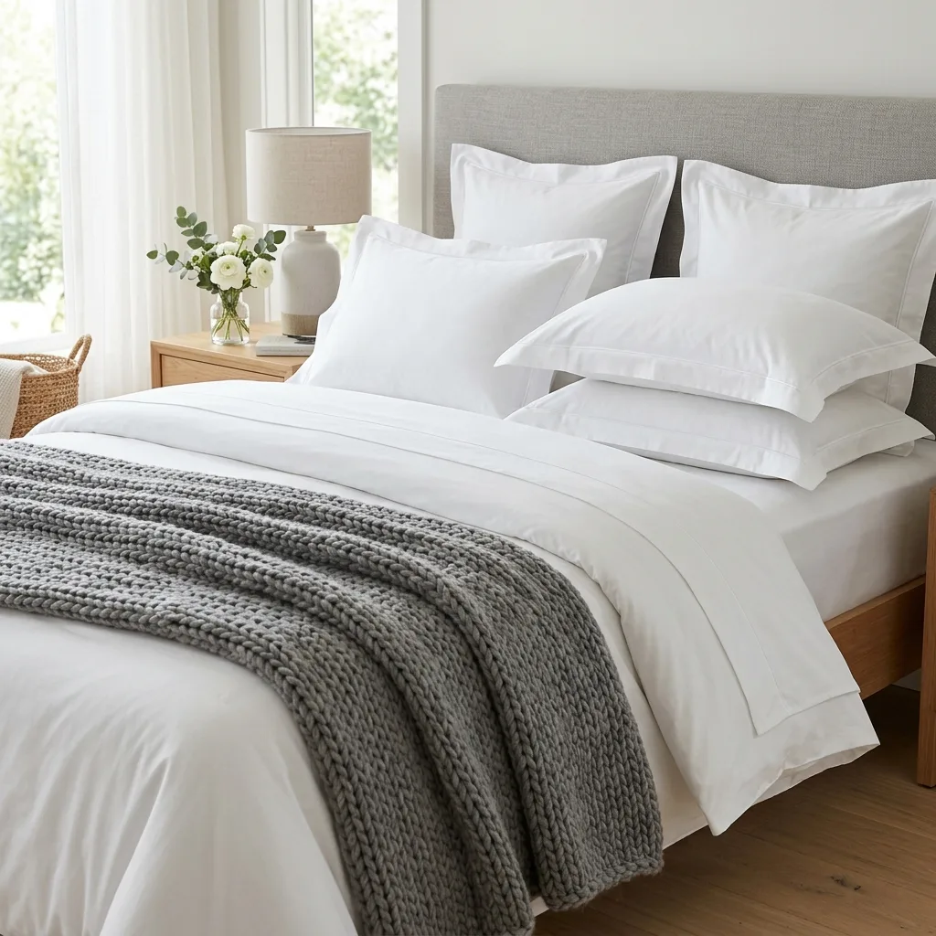 Luxurious bed sheets and pillows