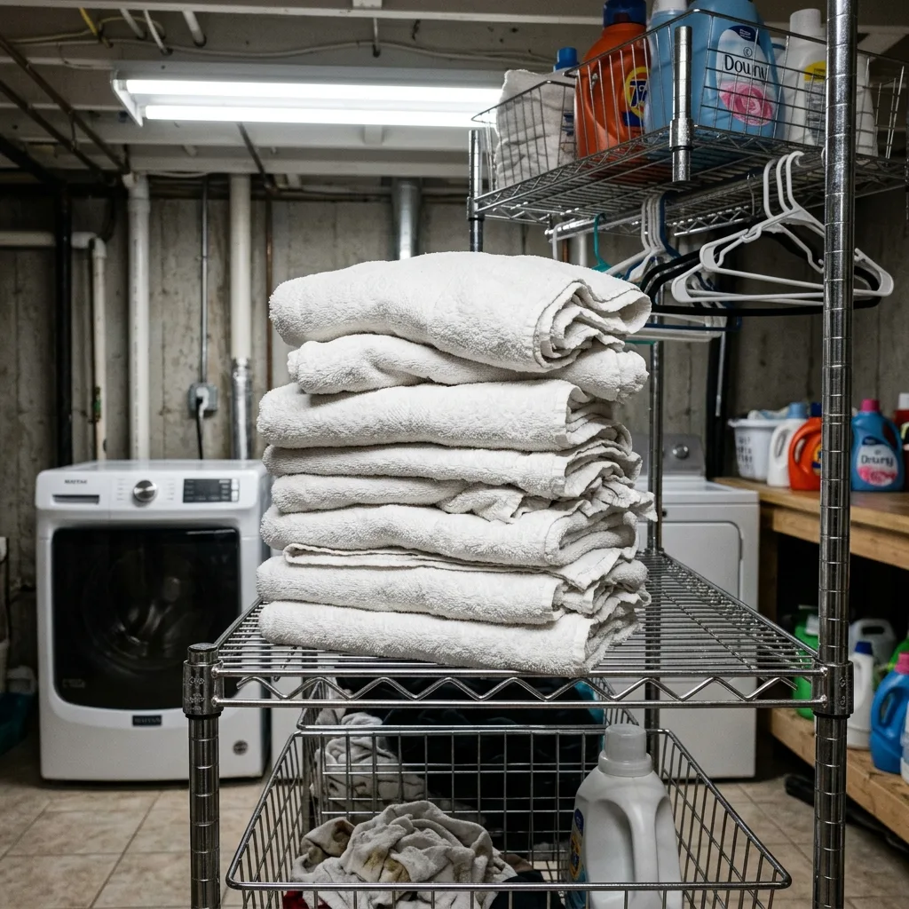 Folded bath towels, original photo