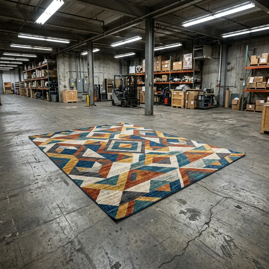 Area rug flat lay, original photo