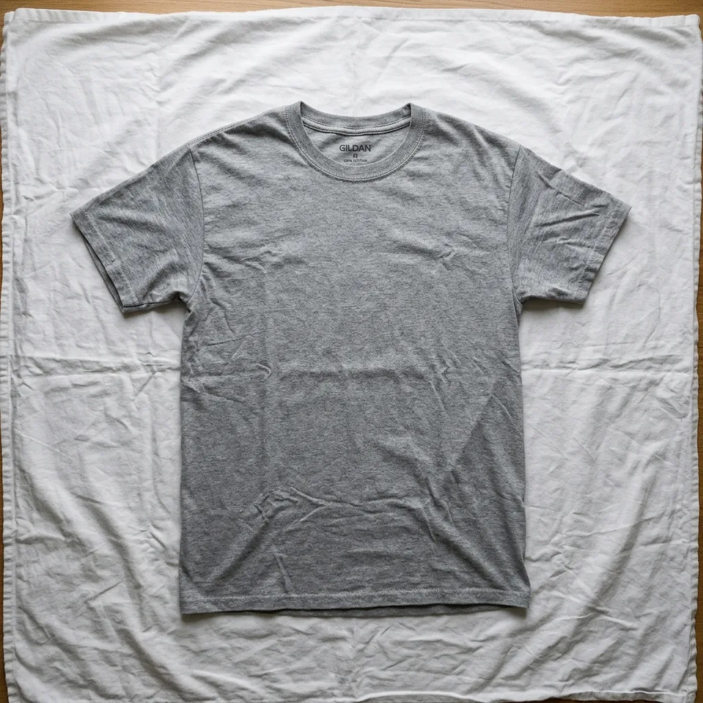 Basic t-shirt shown flat on a plain white background