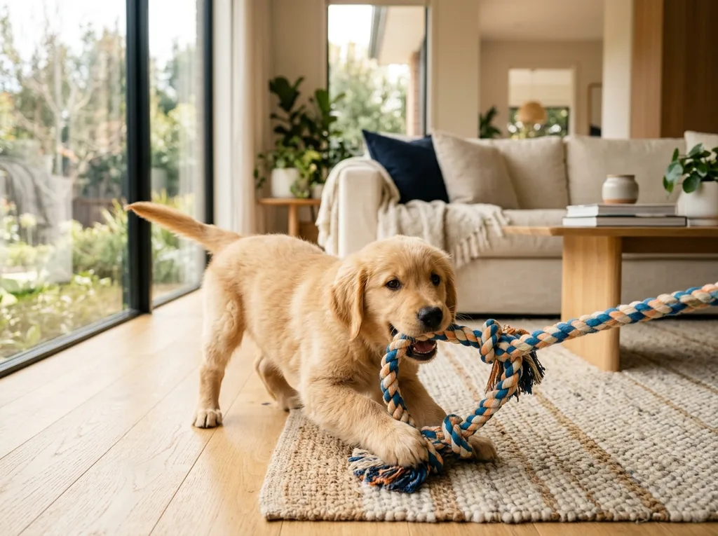 AI generating lifestyle pet photo with Golden Retriever