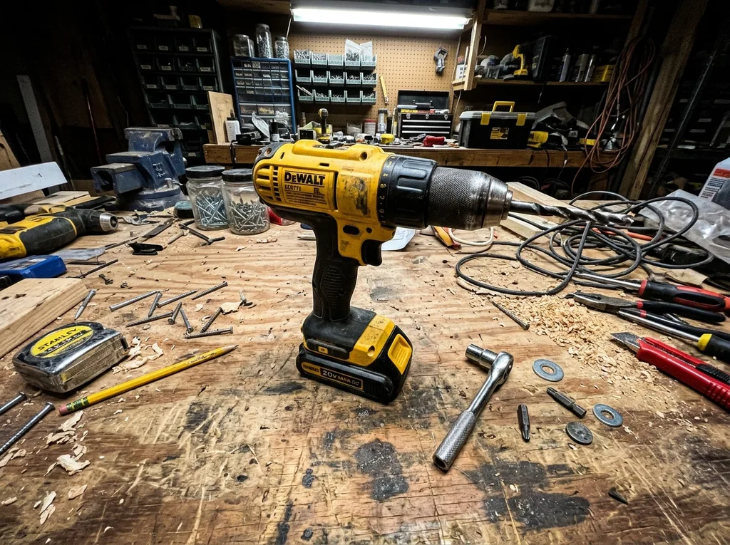 Cordless drill isolated on clean white background