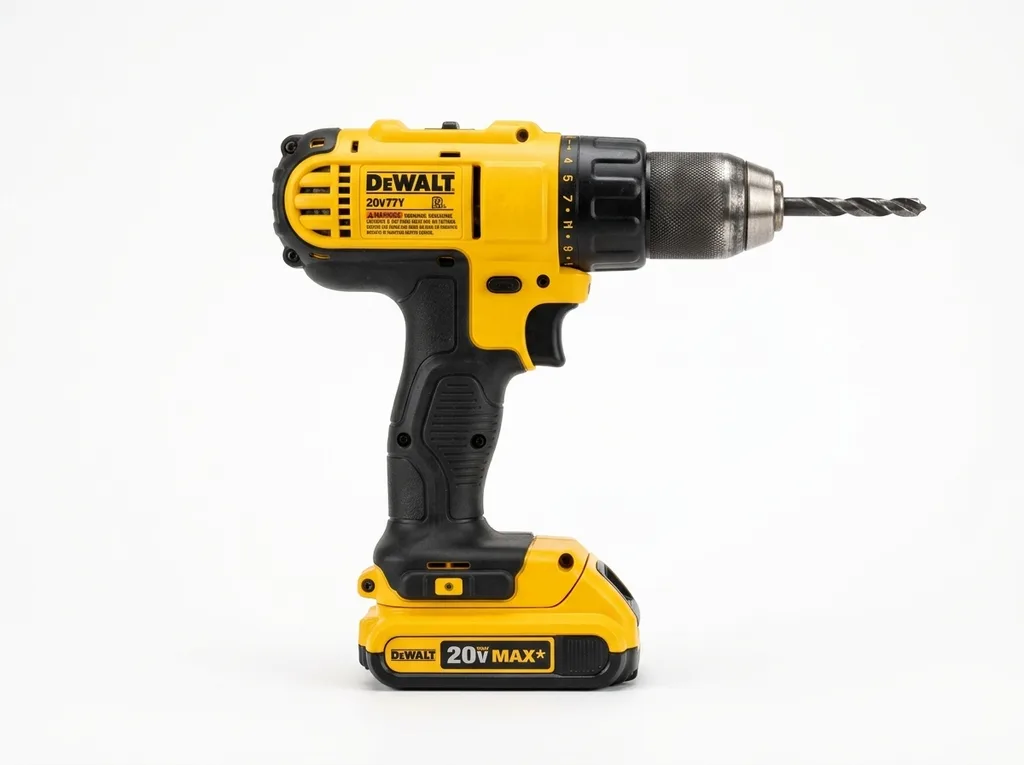 Cordless drill isolated on clean white background